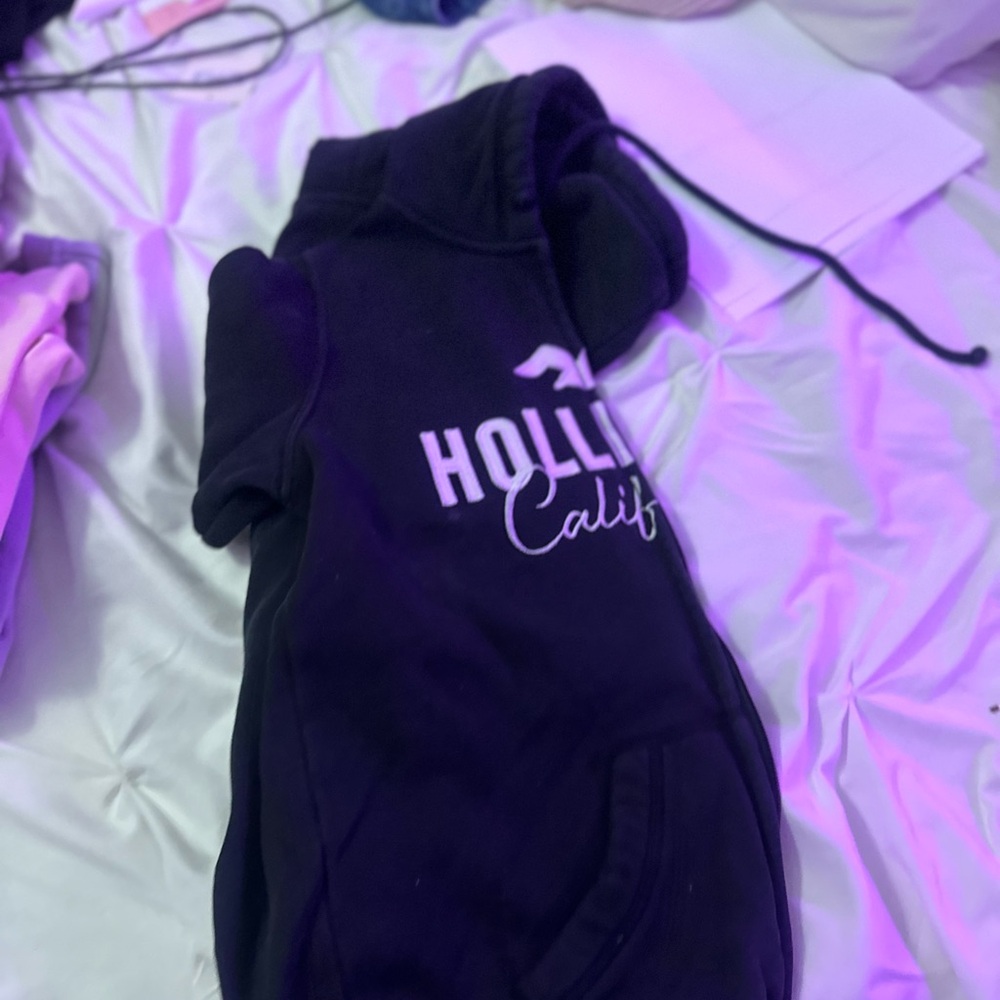 Hollister Black Hoodie with White Logo